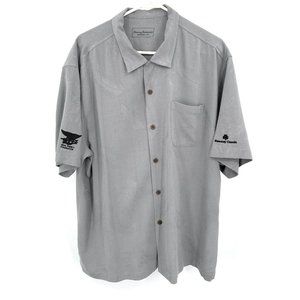 Tommy Bahama Shirt Mens XL Gray Button Up Floral Silk Sweeney Classic Seal